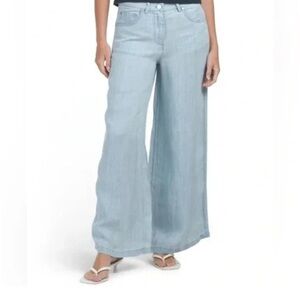 Ladies NWT | Magaschoni | Light Blue Hemp Wide Leg Jeans | Size 10